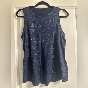 Women's Navy Speckled Tank Top